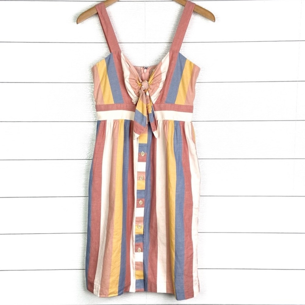 Madewell stripe dress with cutout
